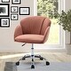 preview thumbnail 6 of 8, Modern Swivel Office Chair with Casters, Adjustable Lift Height, Pink