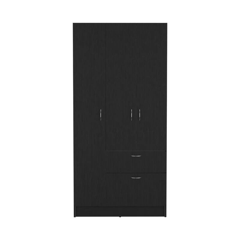 HomeRoots Two Piece Brown and Black Bedroom Set