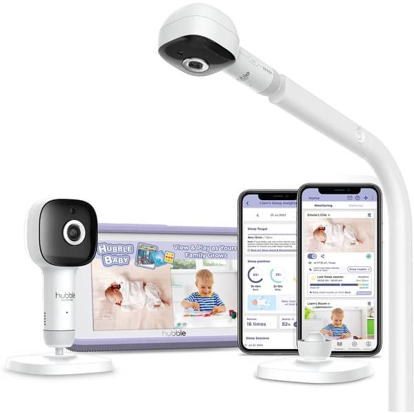 slide 2 of 10, Hubble Connected SkyVision Pro Twin AI Enhanced 2 HD Smart Camera Baby Monitors, Parent Travel Unit