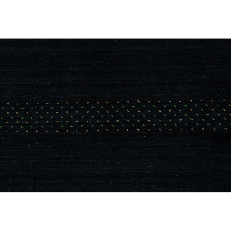 Hand Knotted Oriental 100% Wool Carpet Tribal Animal Pictorial Navy Blue & Blues Gabbeh Area Rug - 8' 10'' X 6' 3''