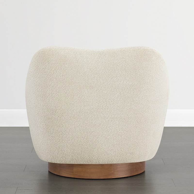 Spruce & Spring Modern Upholstered Swivel Accent Chair with Wood Base