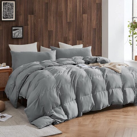 Snorze® Cloud Comforter - Coma Inducer® Oversized Bedding in Iron Gray