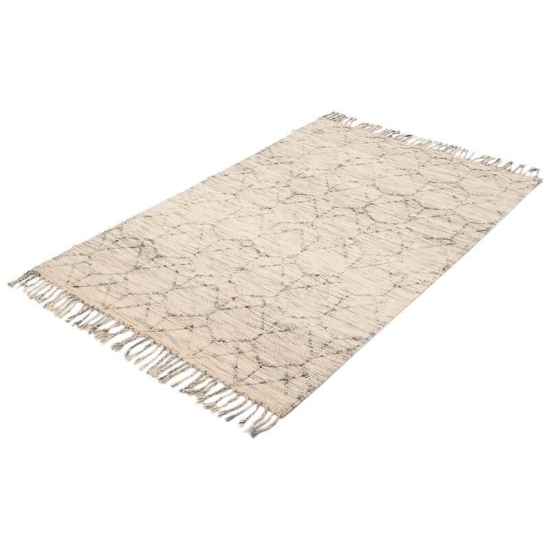 ECARPETGALLERY Braid weave Sienna Khaki Wool Rug - 5'1 x 7'11