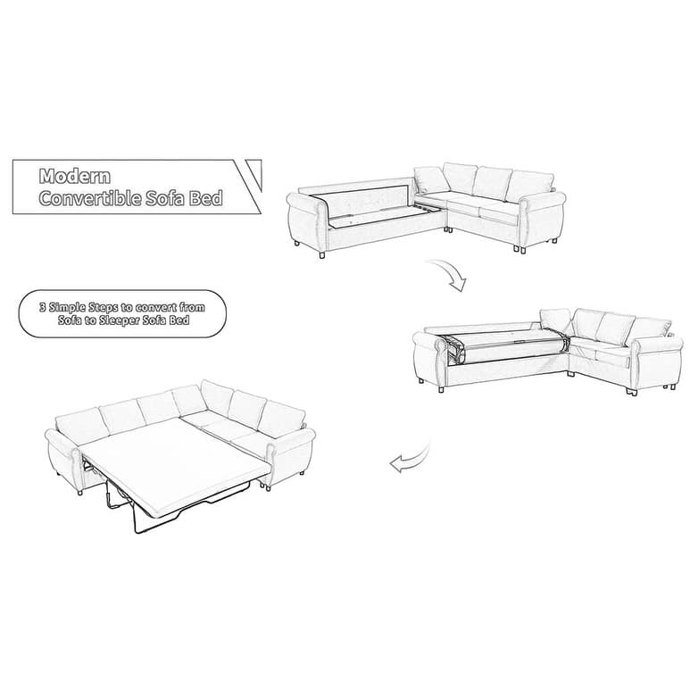Luxury Sleeper Sofa Bed with Soft Cushion - Ultimate Comfort for Your Home