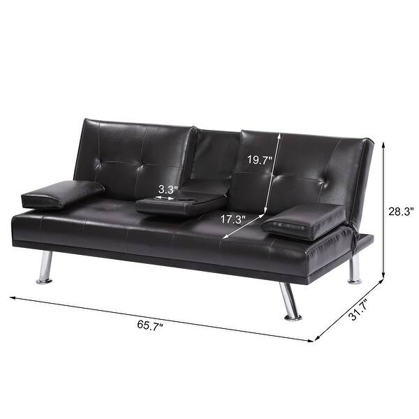 Shop Black Friday Deals On Modern Convertible Futon Sofa Bed Recliner Couch With Metal Legs On Sale Overstock 31990082
