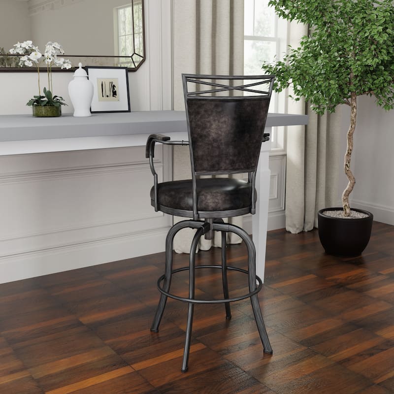Hillsdale Furniture Bridgetown Metal Swivel Stool, Pewter