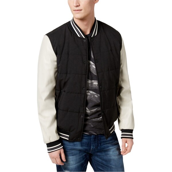 guess hooded varsity jacket