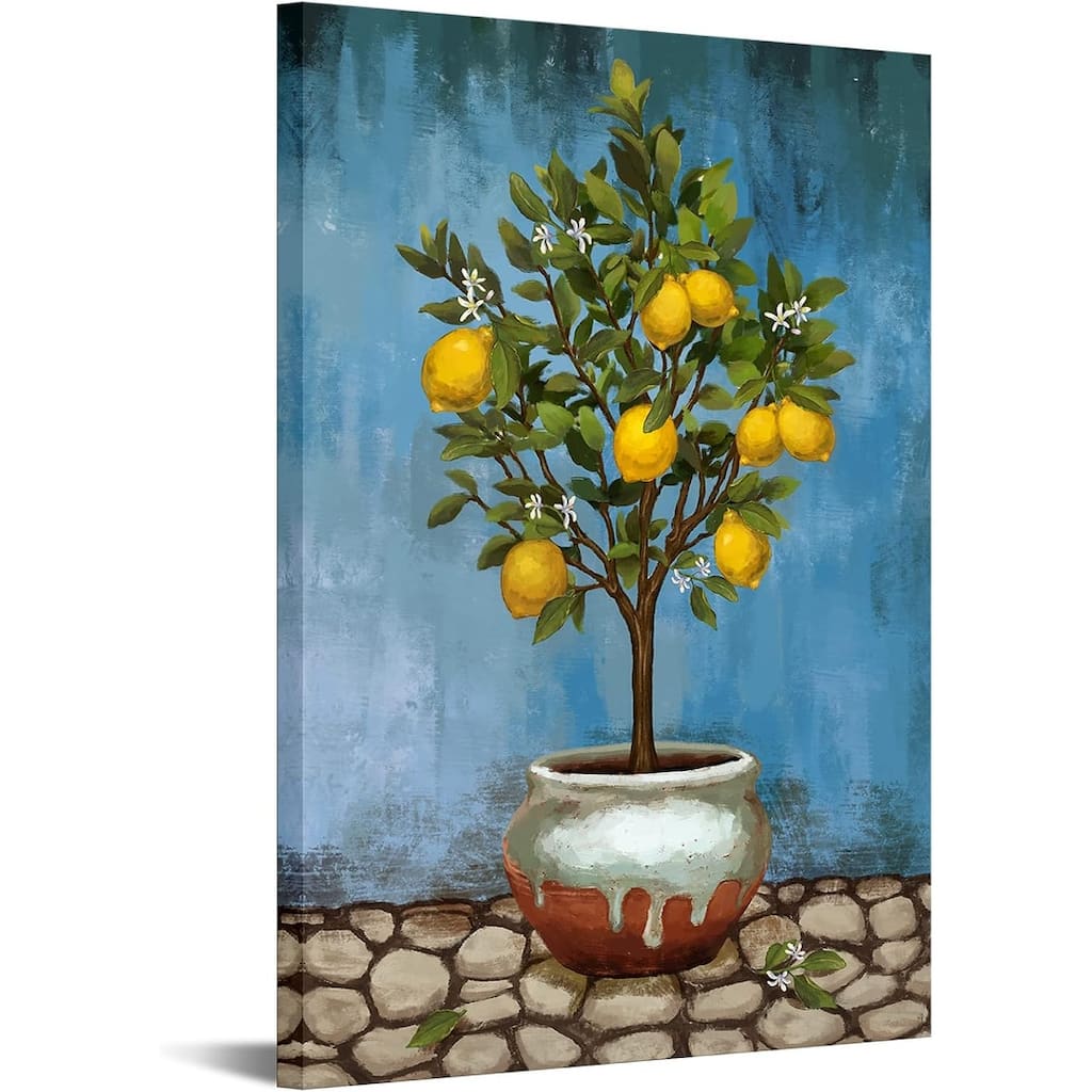 Vintage Farmhouse Lemon Tree Painting Canvas Print