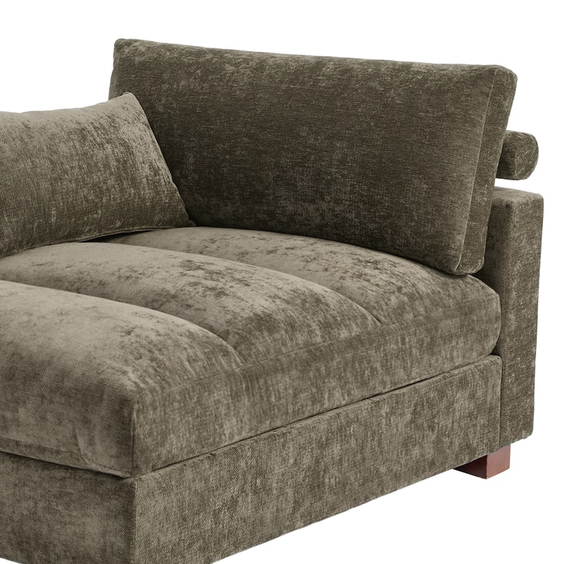 42"W Chenille Upholstered Chaise Lounge