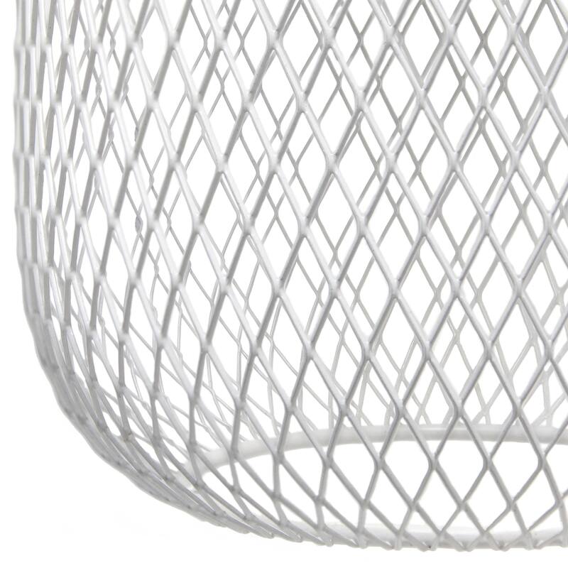 Industrial Mesh Wire Desk Lamp with Wire Shade - 19" - Matte White