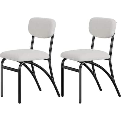 Modern Upholstered Kitchen Dining Room Chairs Set of 2,with Arched Metal Legs