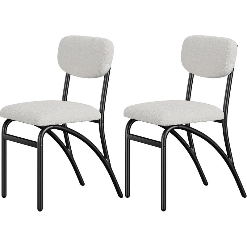 Modern Upholstered Kitchen Dining Room Chairs Set of 2,with Arched Metal Legs