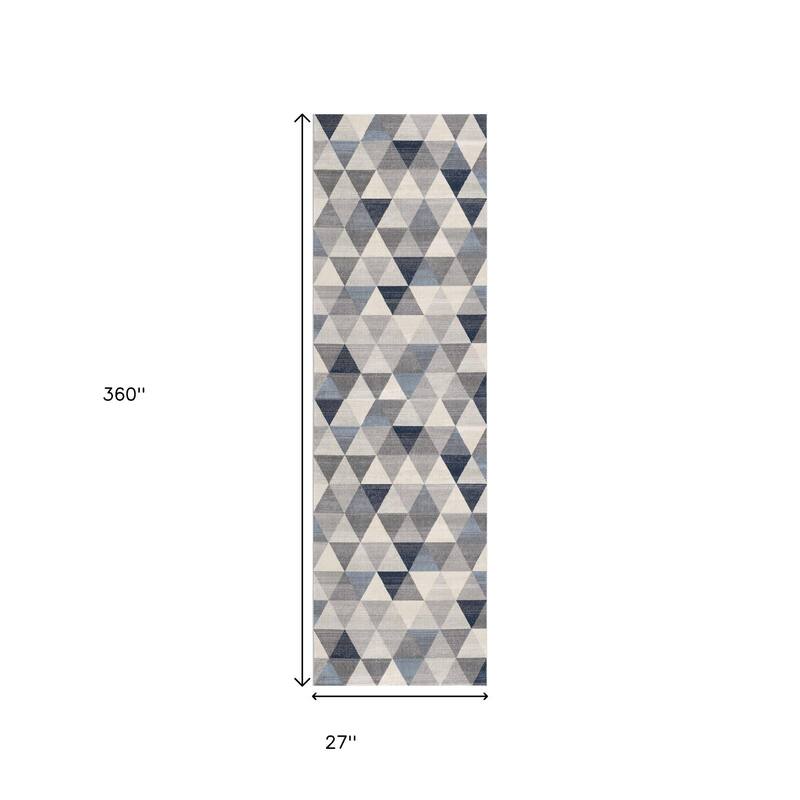 HomeRoots Geometric Coastal Runner Area Rug