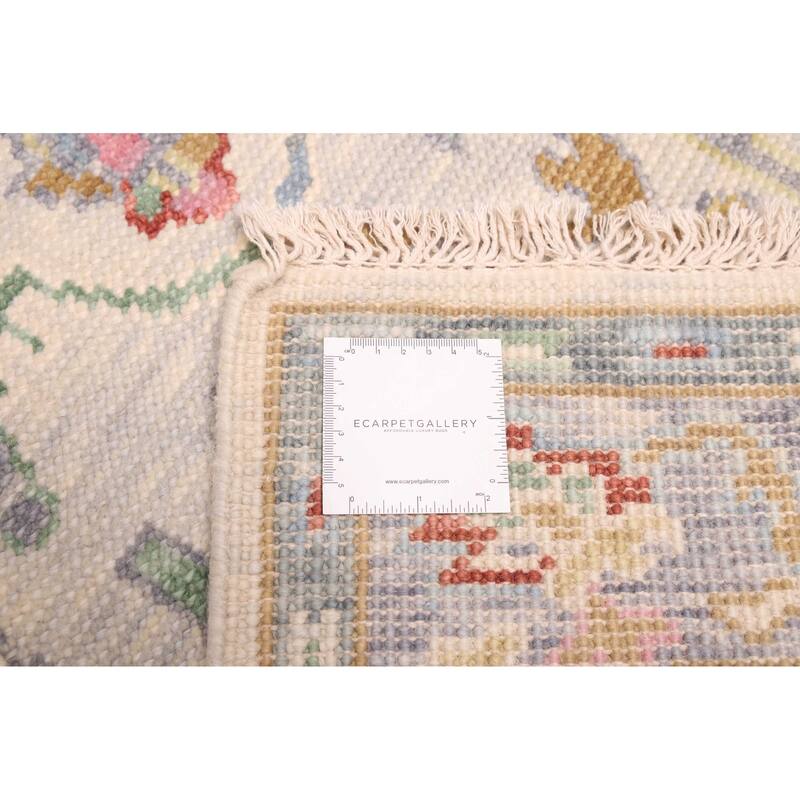 ECARPETGALLERY Hand-knotted Modern Oushak Light Grey Wool Rug - 3'2 x 4'11