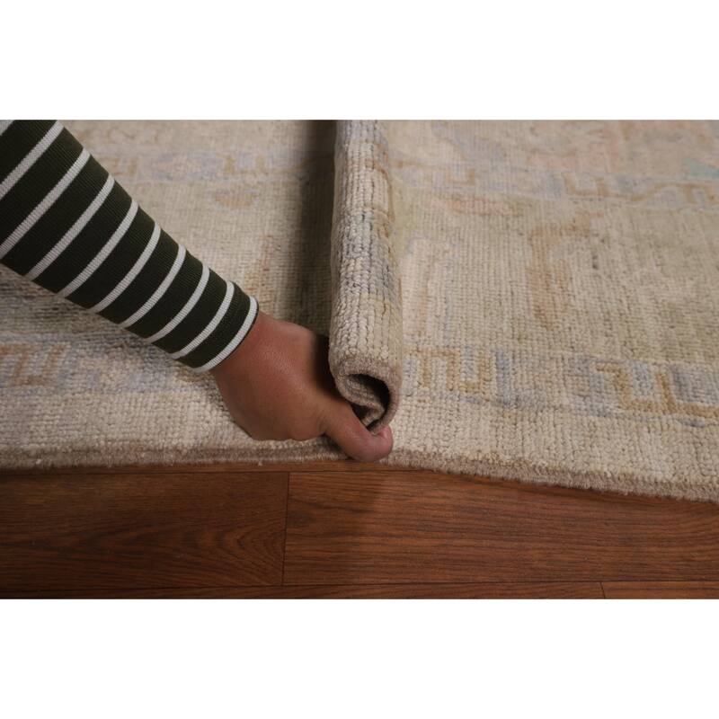 Earth Tone Oushak Turkish Area Rug Handmade Wool Carpet - 6'7"x 9'6"