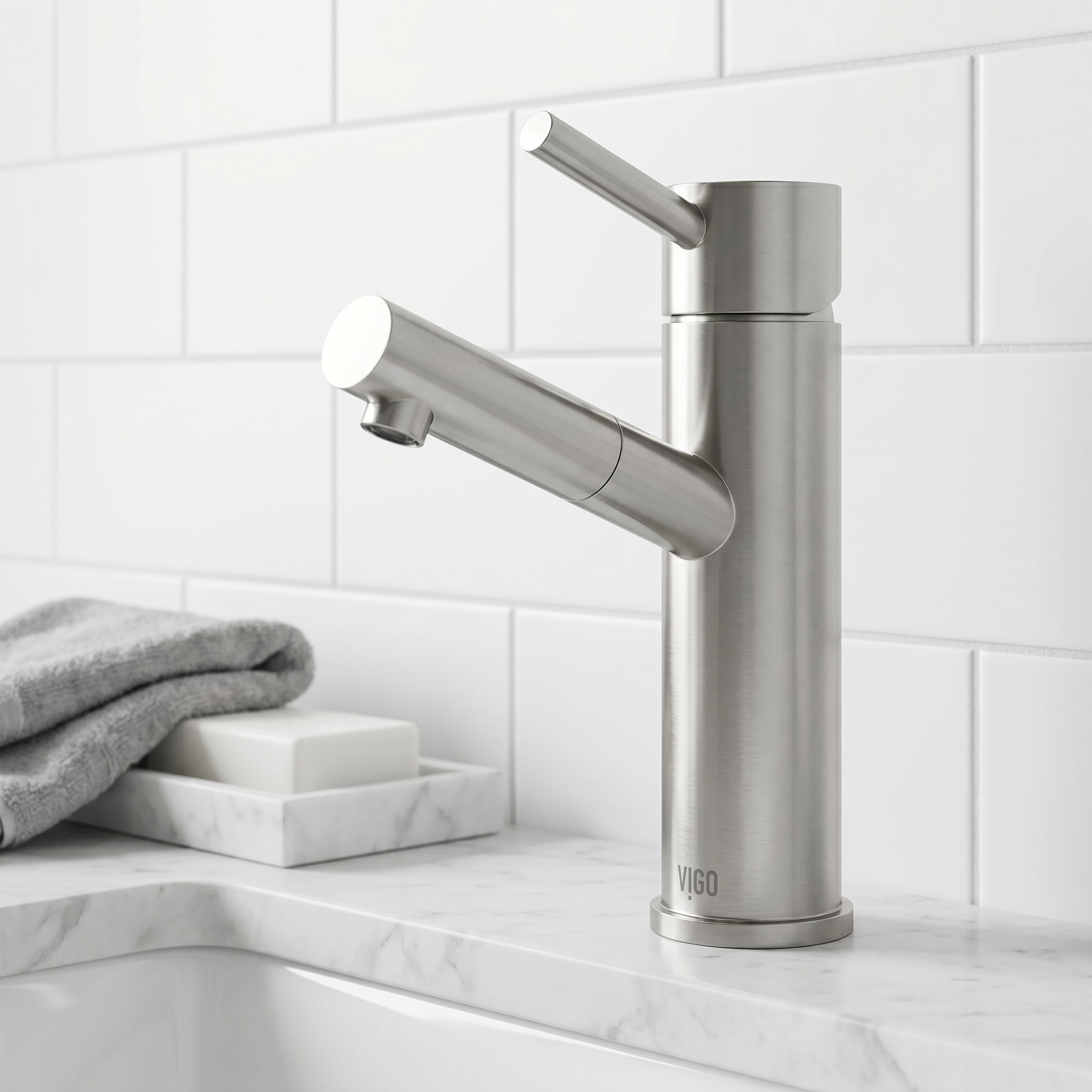 VIGO Noma 8" H Single Handle Single Hole Bathroom Faucet
