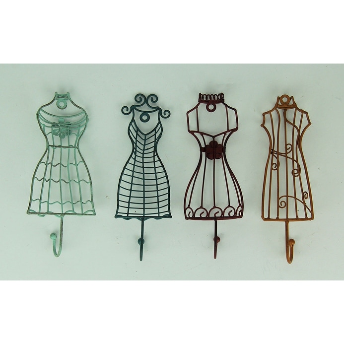 Shop Colorful Metal Vintage Dress Form Decorative Wall Hook Set Of
