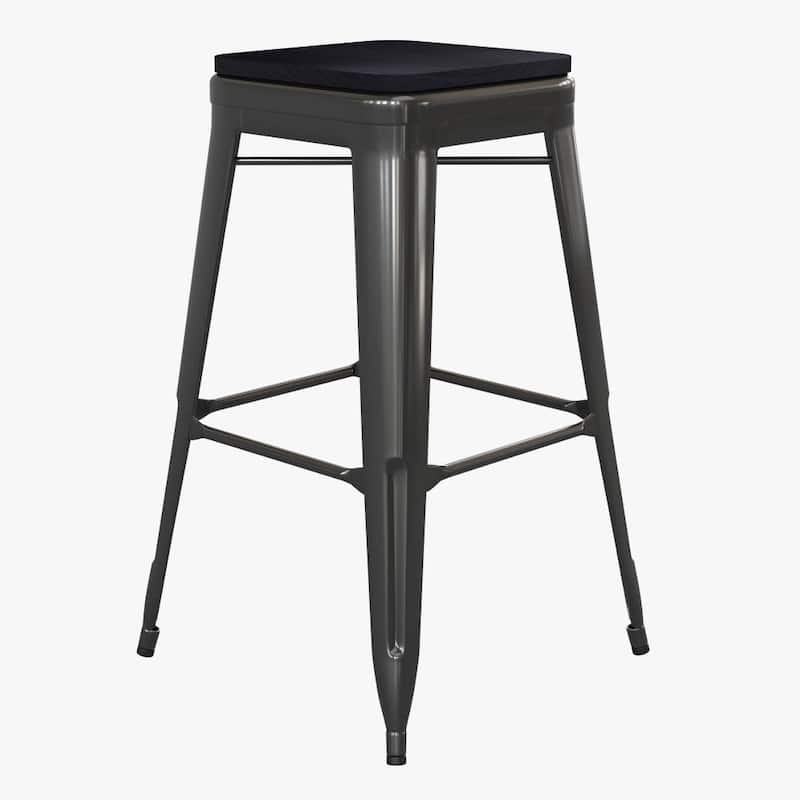 All-Weather Backless Commercial Bar Stool with Poly Resin Seat
