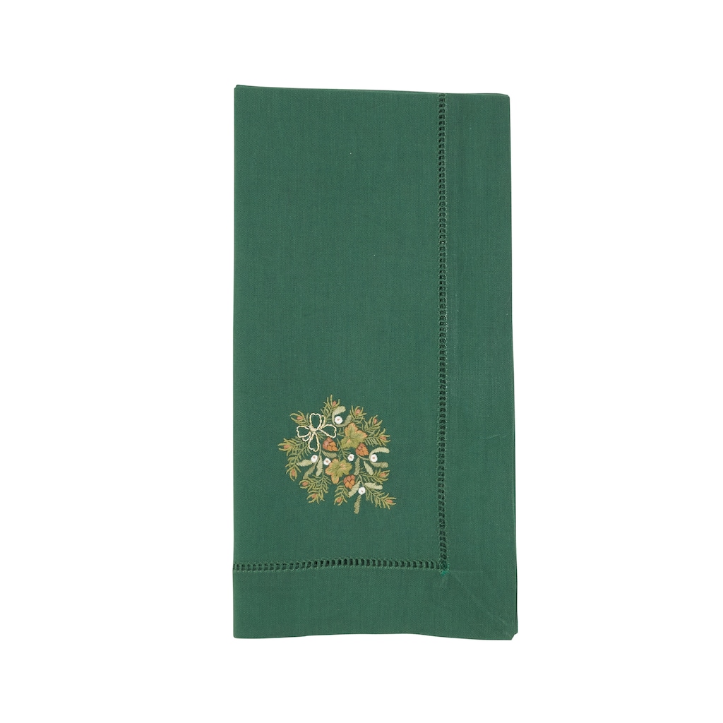 Embr'D Pine Branch Hemstitch Napkin (Set of 6) - 20"x20"