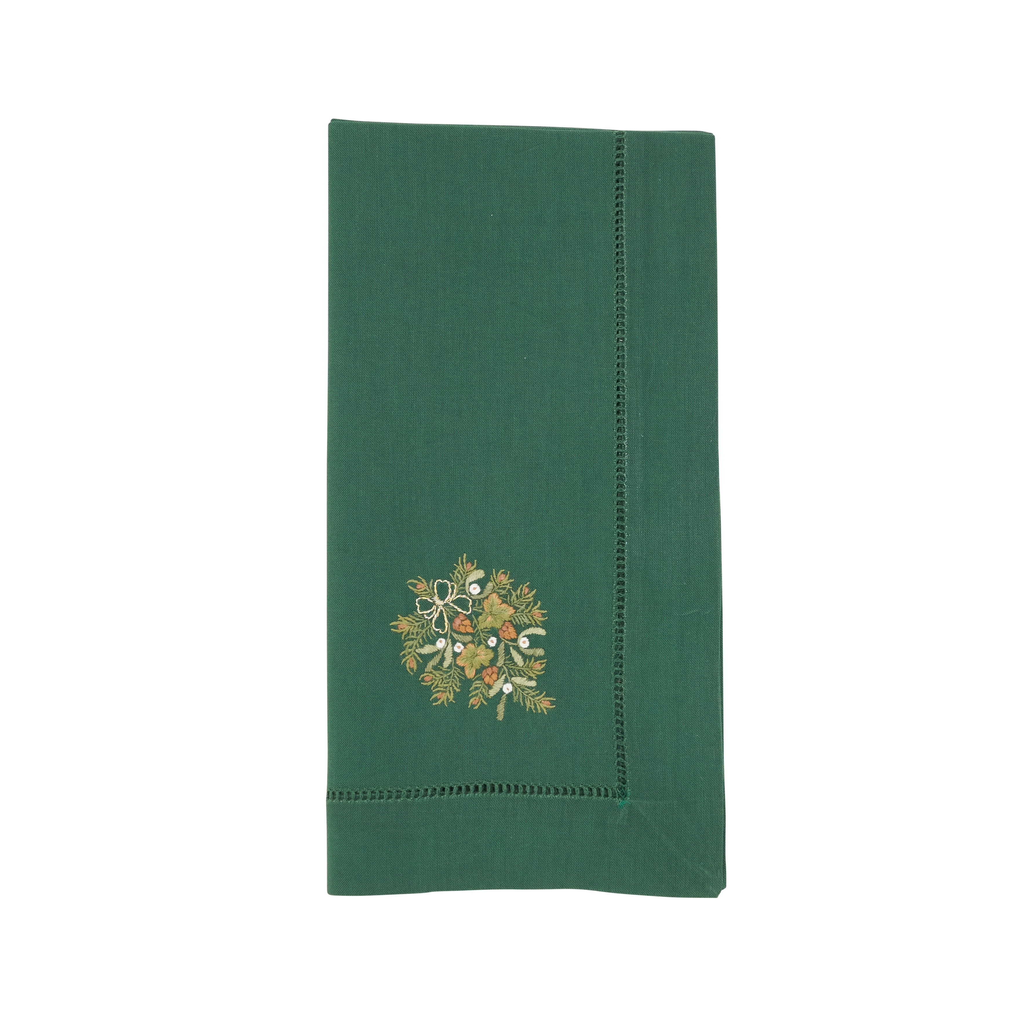 Embr'D Pine Branch Hemstitch Napkin (Set of 6) - 20"x20"