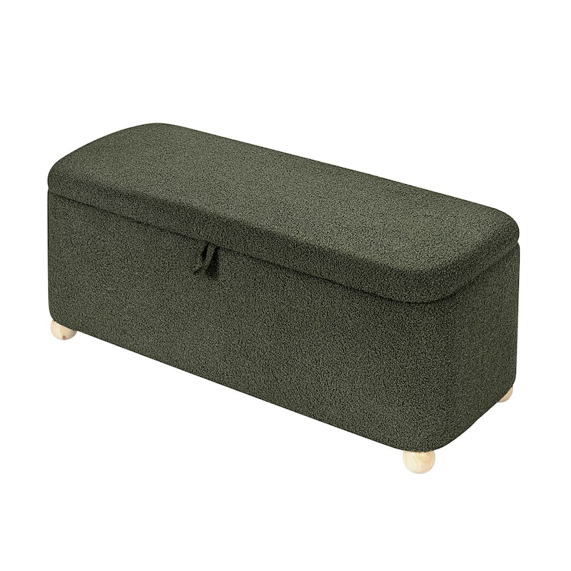 Adeco Storage Ottoman End of Bed Bedroom Entryway Bench