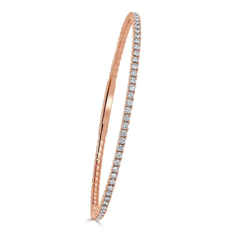 Joelle Collection Diamond Eternity Flexible 2.00 ct Bangle 14K Gold - White