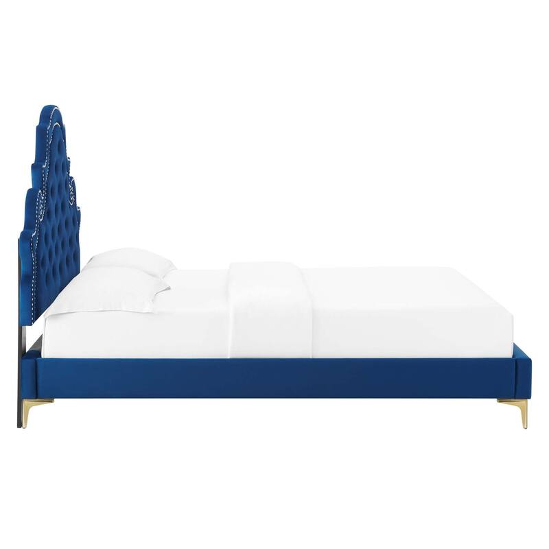 Gwyneth Tufted Performance Velvet Full Platform Bed