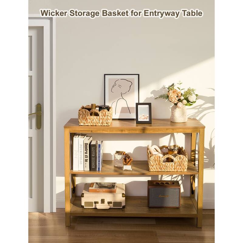 StorageWorks 2-pack Scalloped Edge Wicker Storage Baskets with Built-in Handles