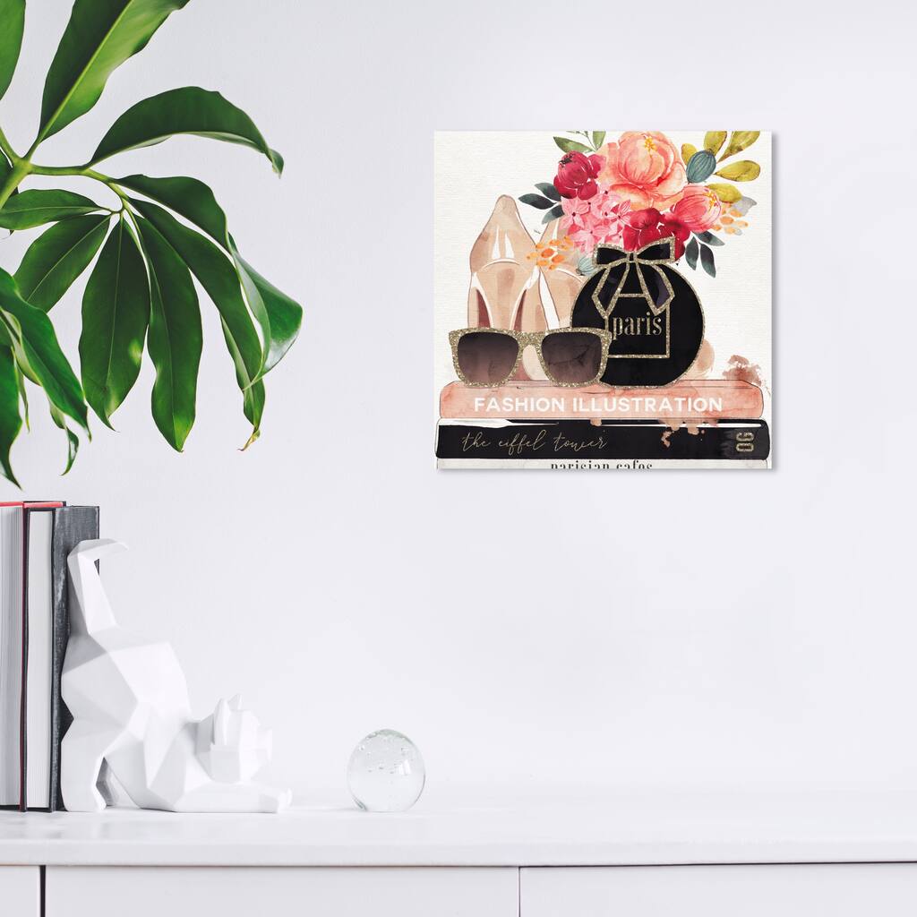 Wynwood Studio Canvas Fashion and Glam Glamorous Perfume Stack Gold and Metallic Gold Glam Wall Art Canvas Print