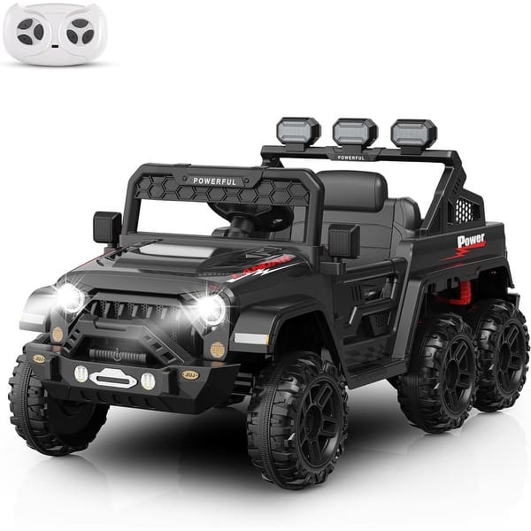 slide 2 of 24, Ride on Car with 6 EVA Wheels&4WD, 24V Battery Powered Electric Car for Ages 3-6 Kids Black