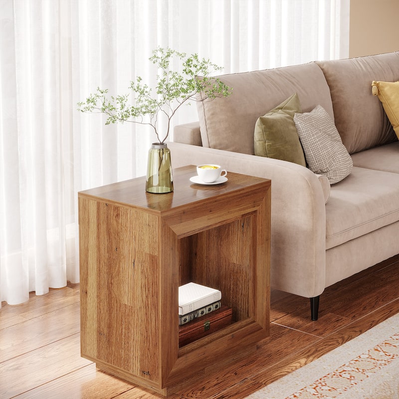 23.62-inch Rectangular Farmhouse Wood Side End Table for Living Room