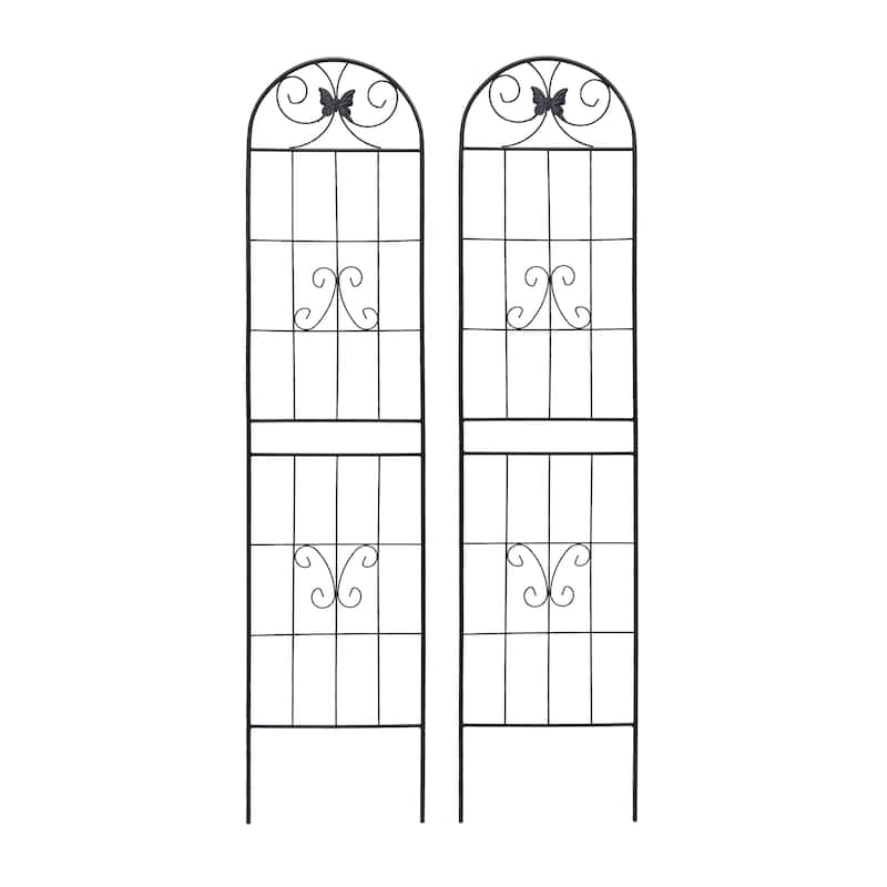4 Pack Metal Garden Trellis Rustproof Trellis for Climbing Plants Outdoor Flower Support Black