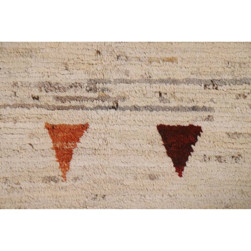 Hand Knotted Oriental 100% Wool Carpet Modern Tribal Beige & Ivories Moroccan Area Rug - 7' 10'' X 5' 8''