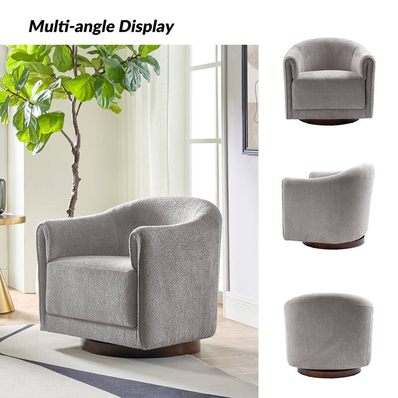 Jeffrey Transitional Comfortable Upholstered Swivel Chair by HULALA HOME