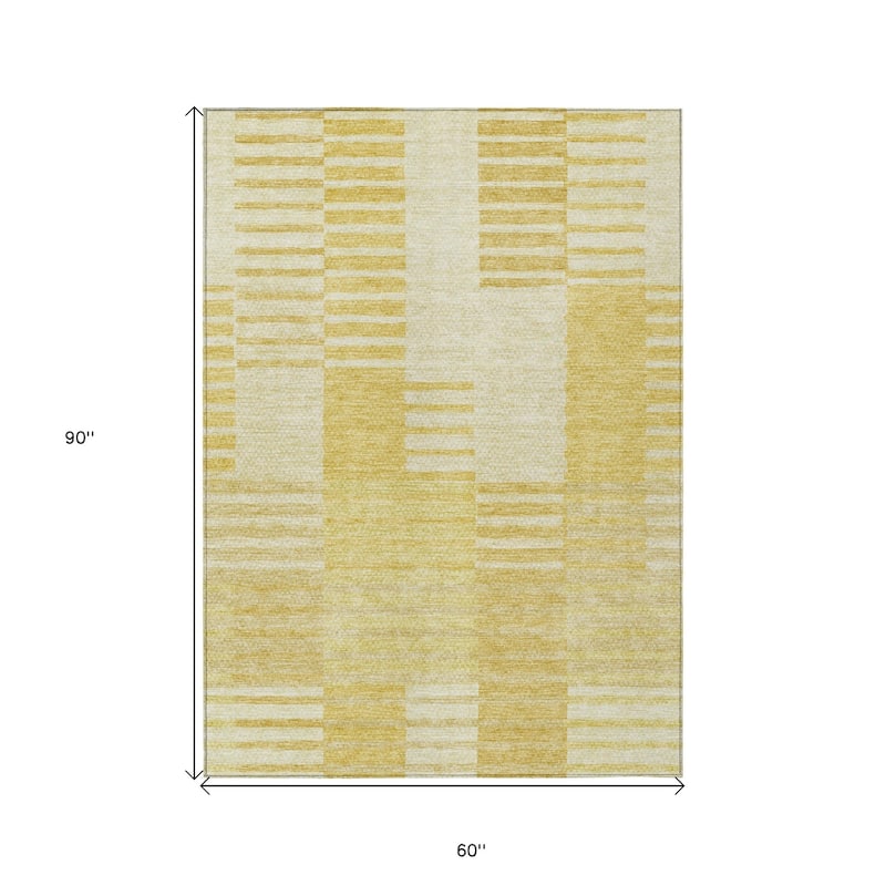 HomeRoots Striped Transitional Rectangle Outdoor Rug