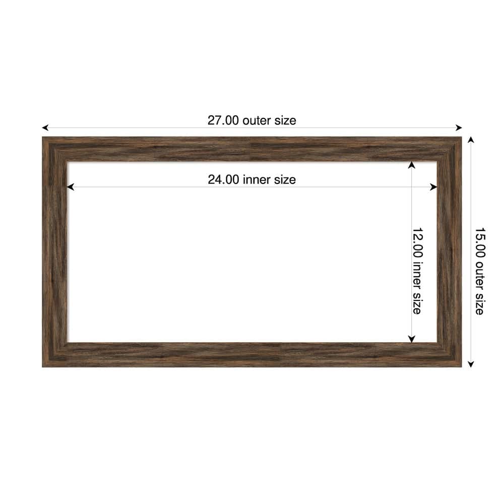 Amanti Art Regis Barnwood Grey Narrow Framed Dry Erase Magnetic Board