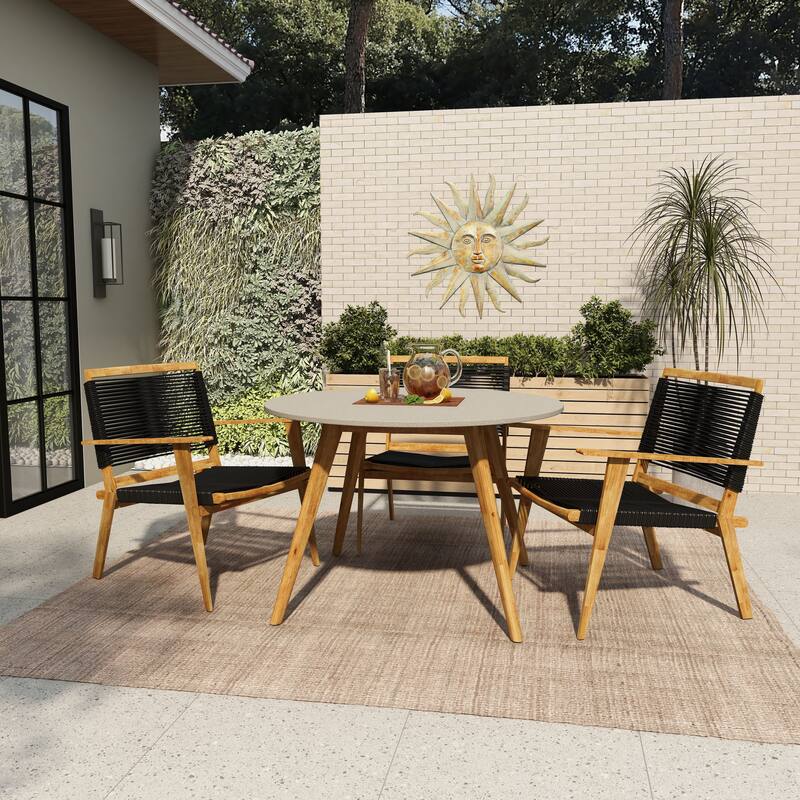 Gray Concrete Inspired Oval End Table Outdoor Accent Table with Brown Tapered Wood Legs