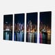 preview thumbnail 2 of 13, New York Midtown Night Panorama" Cityscape Wall Art on Canvas - Blue