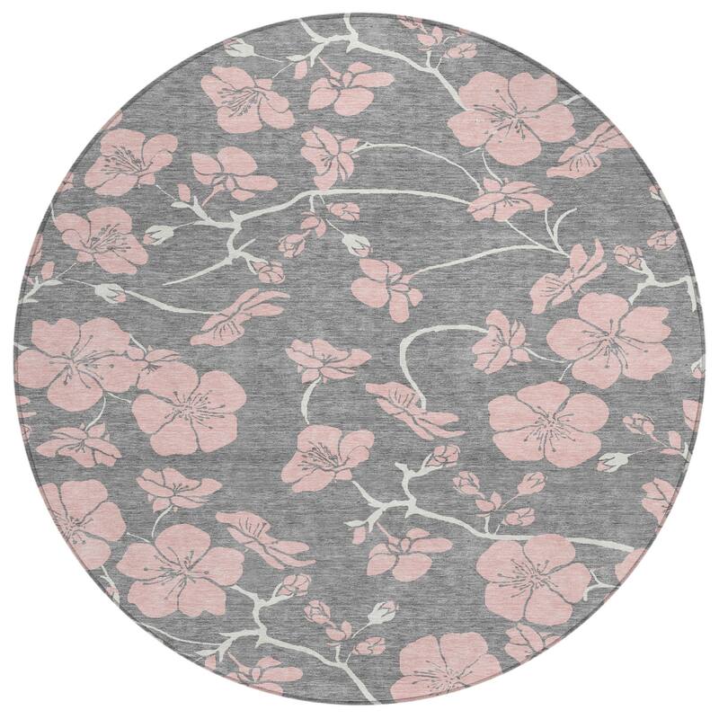 HomeRoots Floral Transitional Rectangle Outdoor Rug
