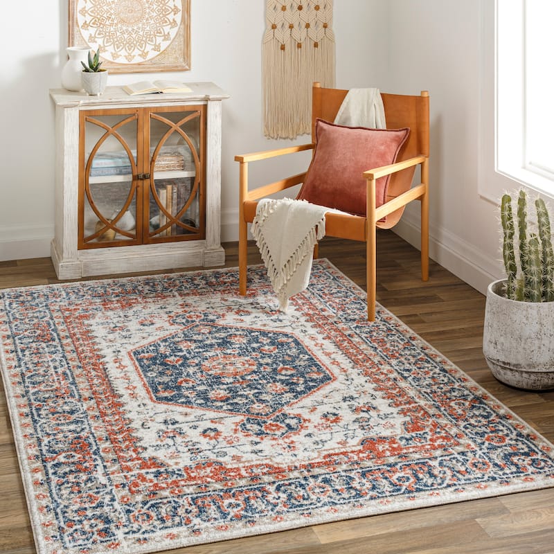 Artistic Weavers Liesl Traditional Medallion Area Rug - 7' 10" x 10' - Blue