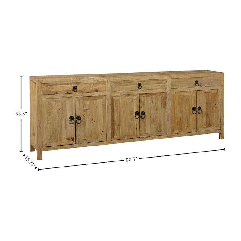 Brooklyn 90.5-inch Rustic Reclaimed Elm Sideboard