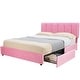preview thumbnail 36 of 123, Javlergo Bed Frame with Storage Drawers Upholstered Platform Bed Frame with Adjustable Headboard