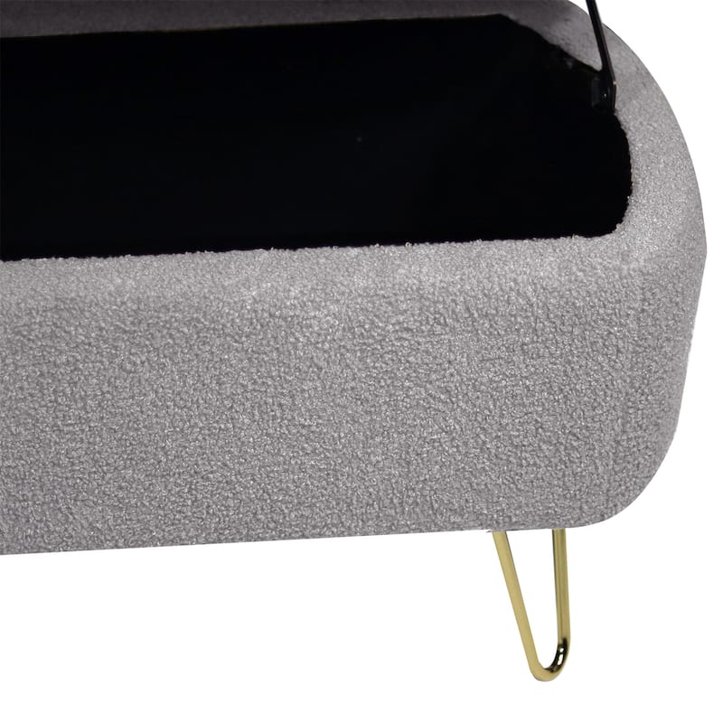 Modern Entryway Bench Ottoman Upholstered Padded with Storage