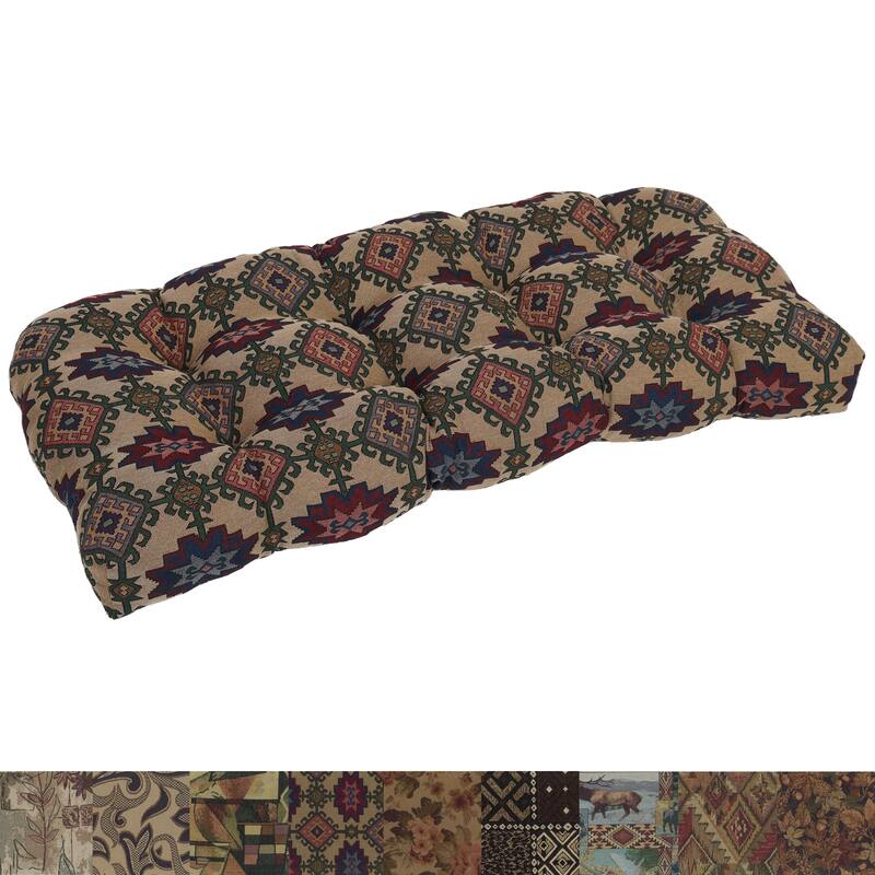 42-inch by 19-inch Rounded Back Tapestry Loveseat Cushion (Multiple Patterns) - 42 x 19