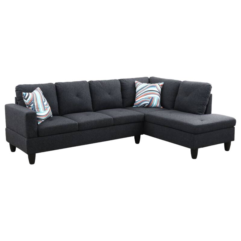 KISRAIS 97" Wide 2-Piece Upholstered Sectional Sofa Set for Small Space