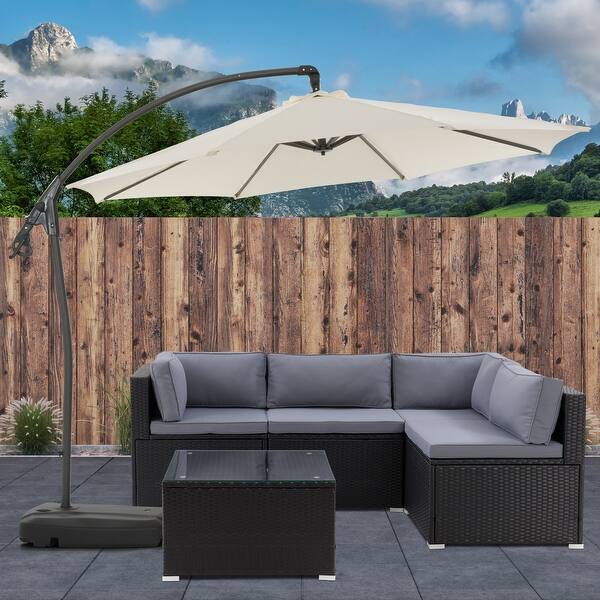 5 cantilever patio umbrella LAUSAINT HOME 12FT Deluxe Cantilever Umbrell Lausaint Home you can easily control the shade as the sun moves throughout the day Outdoor 10 ft Square Offset