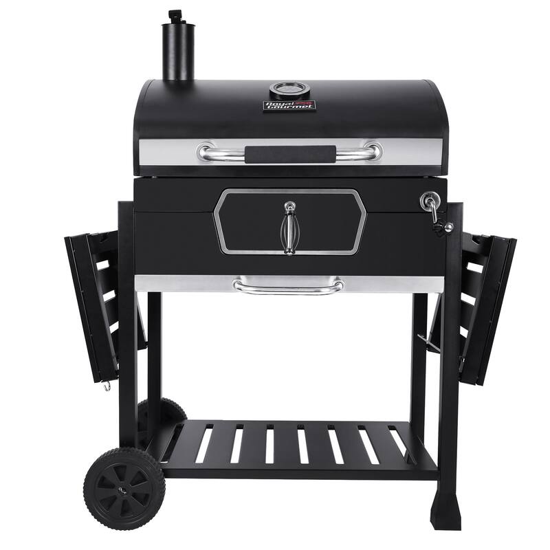 Royal Gourmet Deluxe 30-Inch Smoker Charcoal Grill with Cover,Black