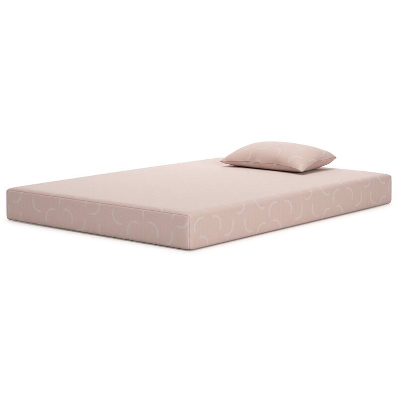 Signature Design by Ashley iKidz Coral Pink Mattress and Pillow