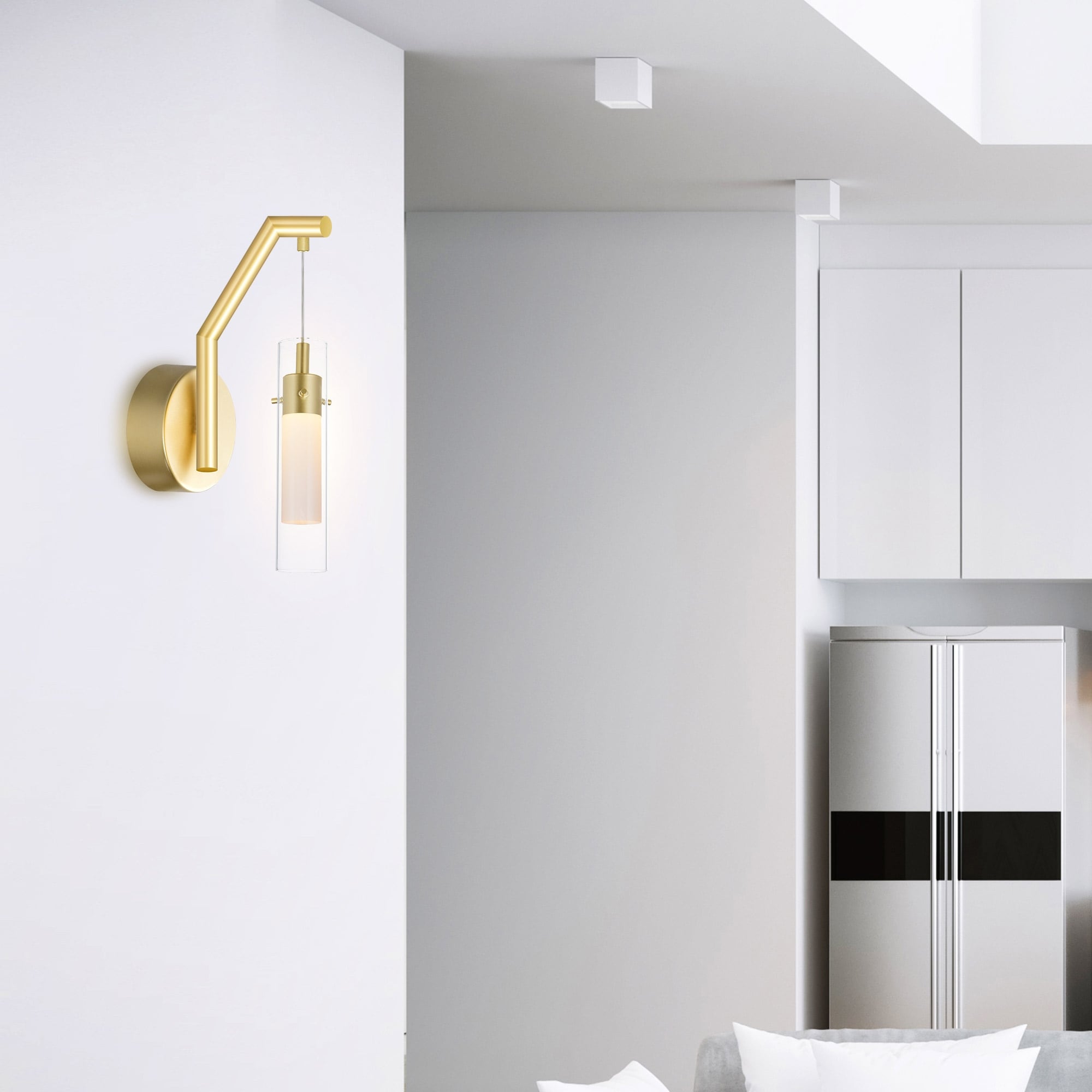 CWI Lighting Olinda Integrated LED 5in Satin Gold Wall Light - Satin Gold
