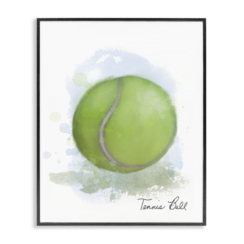 Stupell Soft Pastel Tennis Ball Framed Giclee Art Design By Matthew Piotrowicz - 11 x 14 - Black